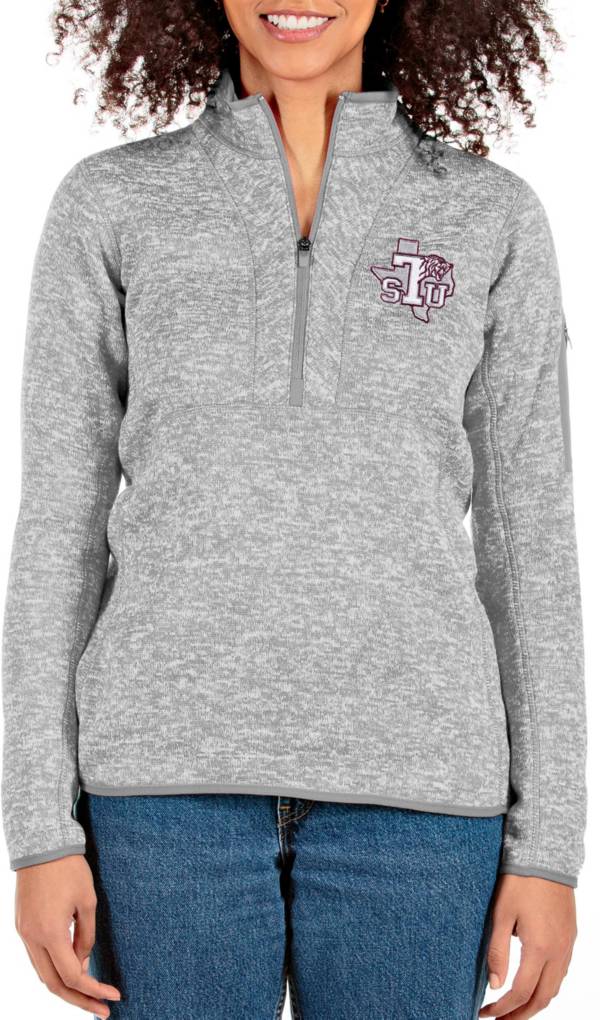 Antigua Women's Texas Southern Tigers Grey Fortune 1/4 Zip Pullover