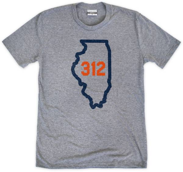 Where I'm From 312 State Outline Grey T-Shirt