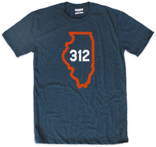 Where I'm From 312 State Outline Navy T-Shirt