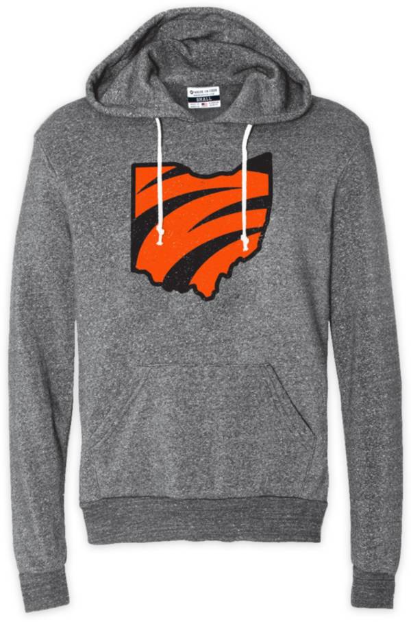 Where I'm From Cincy State Stripe Grey Pullover Hoodie