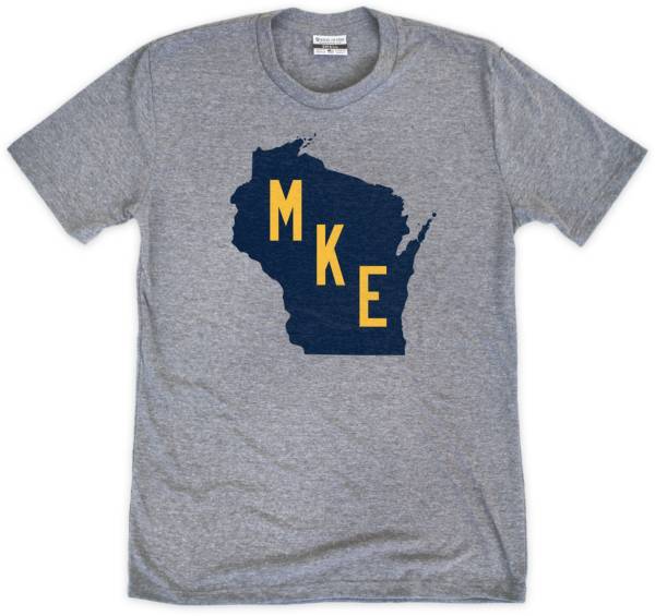 Where I'm From MKE Fill State Grey T-Shirt