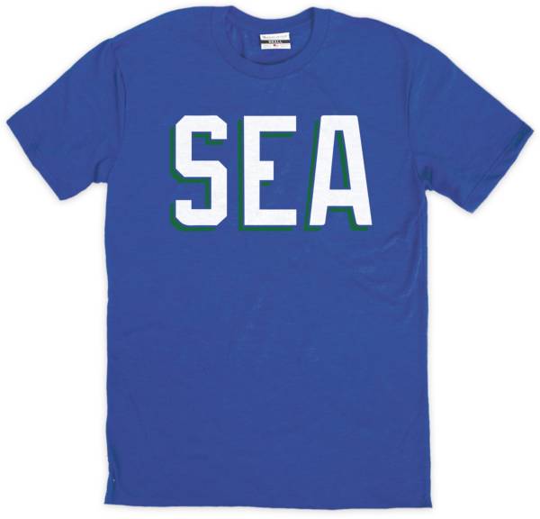 Where I'm From SEA Airport Code Retro Royal T-Shirt