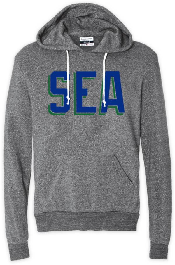 Where I'm From SEA Retro Airport Code Grey Pullover Hoodie