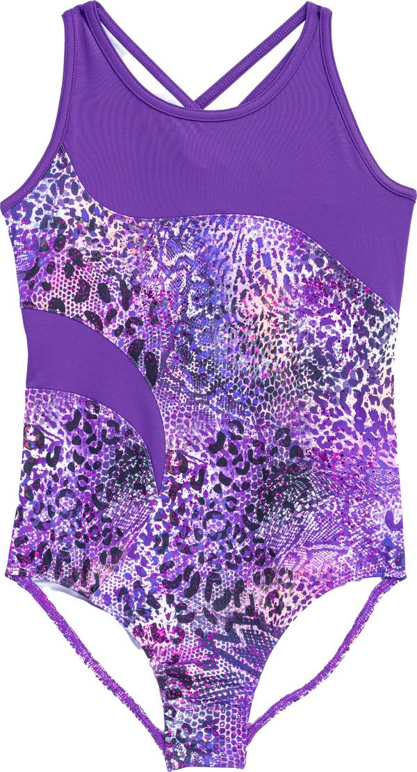 Rainbeau Moves Girls' Wild Animal Strappy Back Tank Leotard