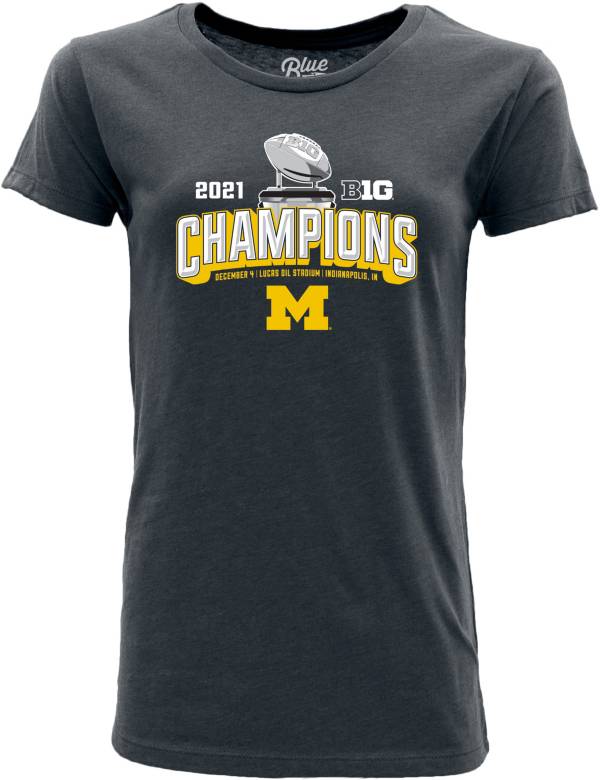 Blue 84 Women's 2021 Big Ten Football Champions Michigan Wolverines Locker Room T-Shirt