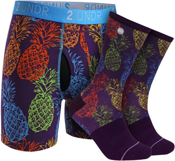 2UNDR Men's Swing Shift Boxer Briefs and Groove Crew Socks Set product image