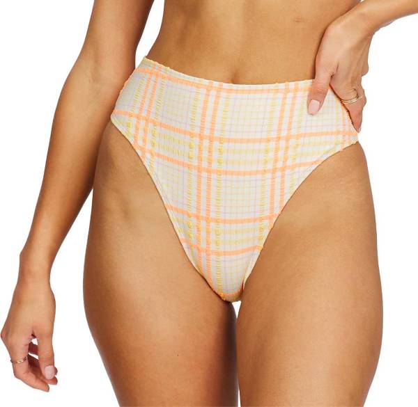 Billabong Women's Pretty In Plaid High Maui Bikini Bottoms