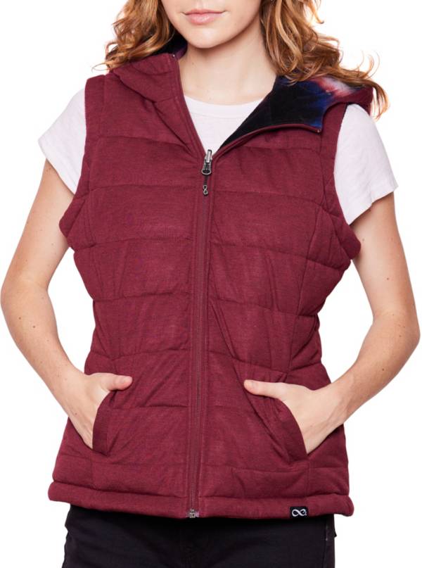 Be Boundless Women's Thermo-Lock Quilted Knit Full-Zip 2-in-1 Tie-Dye Hooded Vest