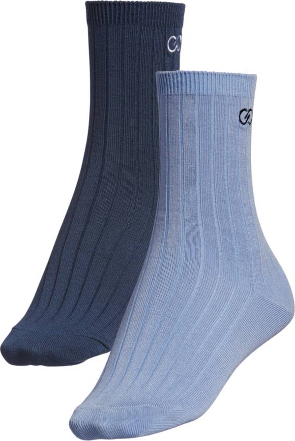 CALIA Women's Ribbed Crew Socks 2-Pack