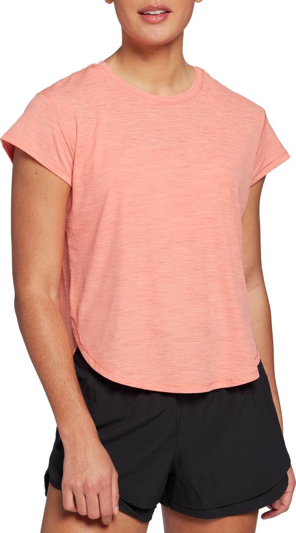 CALIA Women's Clean Yoke Short Sleeve Crewneck Tee