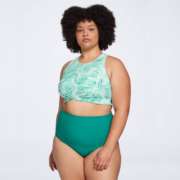 CALIA Women's Long Line Cross Over Bikini Top