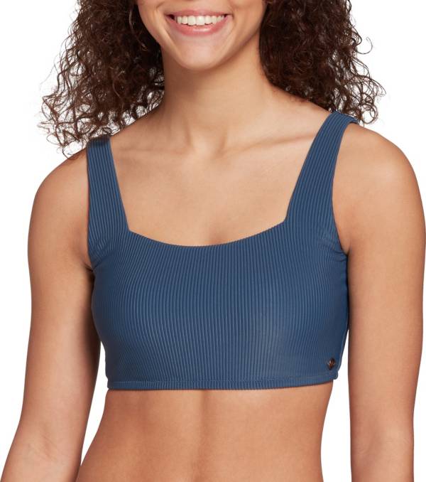 CALIA Ribbed Long Line Square Neck Bikini Top