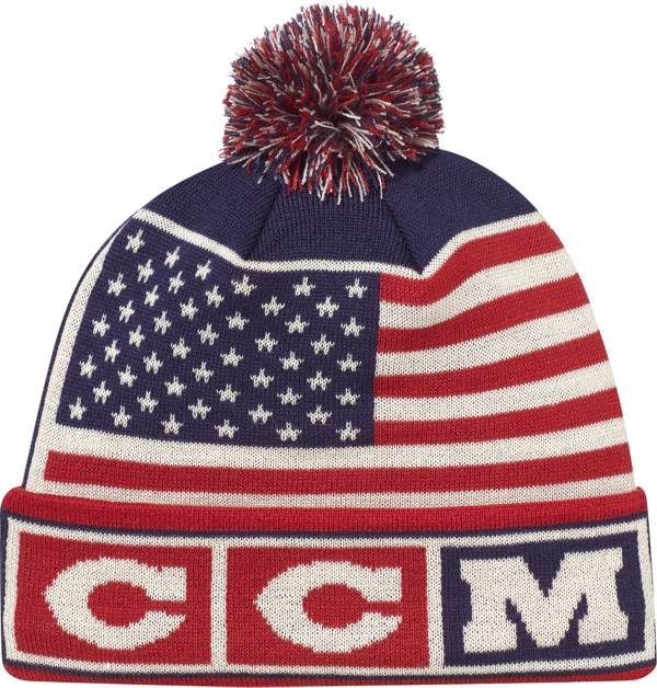 CCM Hockey Team USA Flag Pom Beanie
