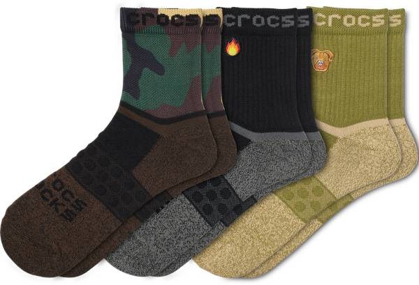 Crocs Socks Adult Quarter Graphic 3-Pack