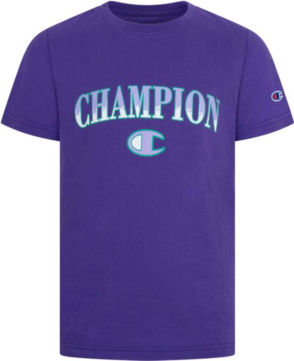 Champion Boys' Arching Brush Fill Short Sleeve T-Shirt