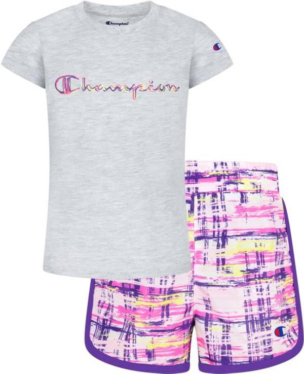 Champion Girls' Brush Stroke T-shirt and Shorts Set