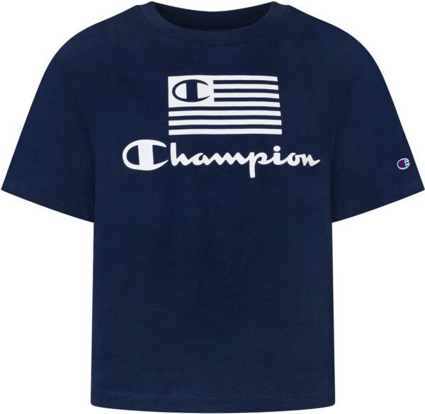 Champion Girls' Americana Flag Boxy Graphic T-Shirt