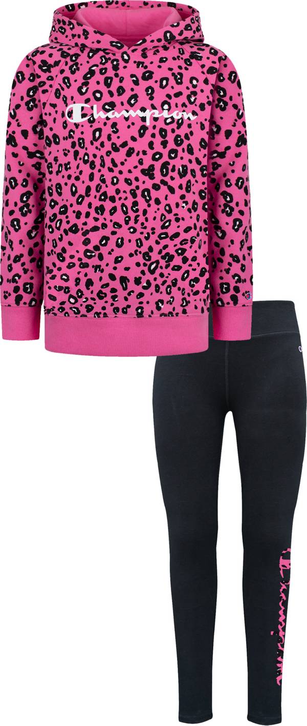 Champion Girls' Leopard Hoodie and Leggings Set