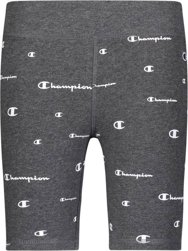 Champion Girls' All Over Logo Bike Shorts