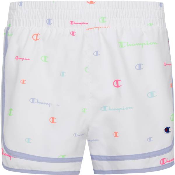 Champion Girls' Varsity Printed Script Woven Shorts