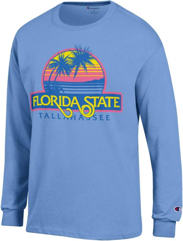 Champion Men's Florida State Seminoles Blue ‘Beach Collection' Long Sleeve T-Shirt