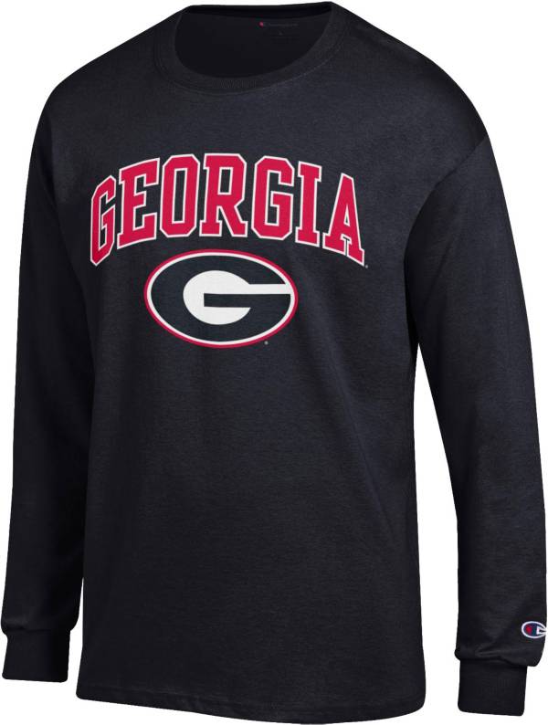 Champion Men's Georgia Bulldogs Black Logo Long Sleeve T-Shirt