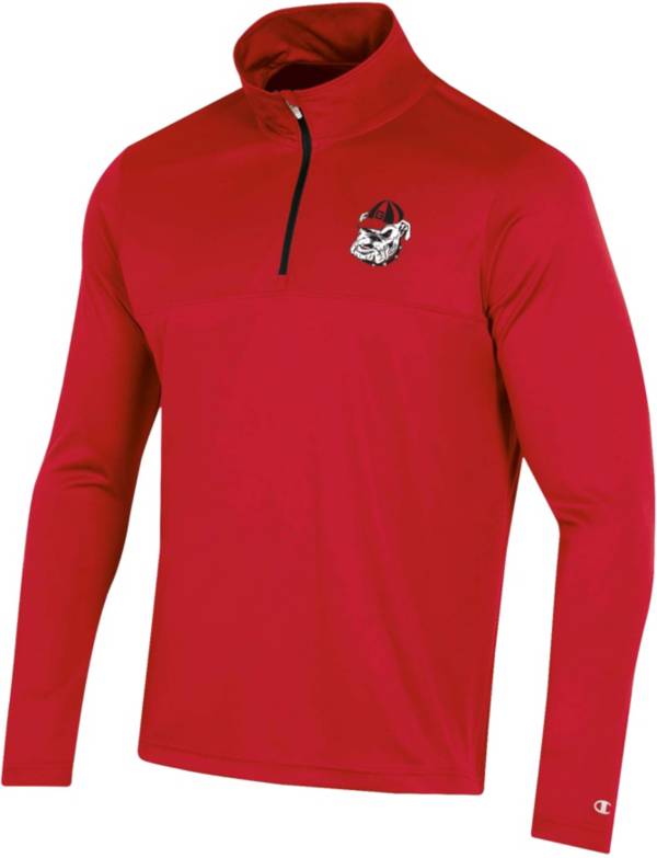 Champion Men's Georgia Bulldogs Red Quarter-Zip Pullover Shirt