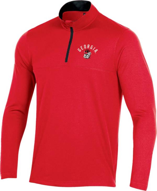 Champion Men's Georgia Bulldogs Red Quarter-Zip Pullover Shirt