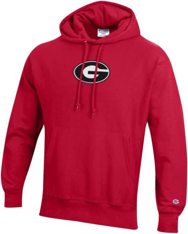 Champion Men's Georgia Bulldogs Red Reverse Weave Crew Pullover Sweatshirt