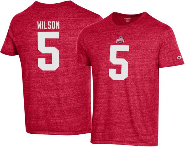 Champion Men's Ohio State Buckeyes Garrett Wilson #5 Scarlet T-Shirt