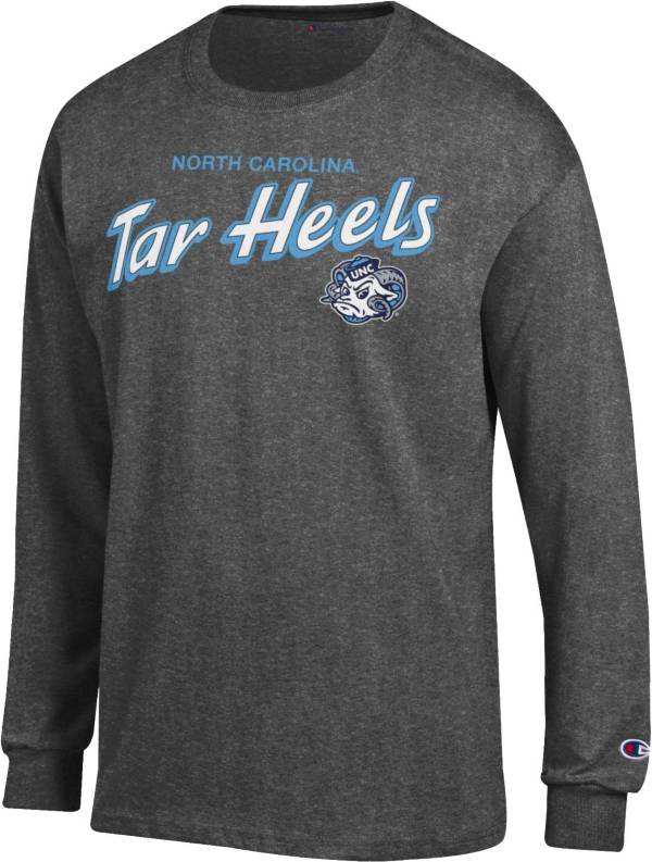 Champion Men's North Carolina Tar Heels Grey Jersey Long Sleeve T-Shirt