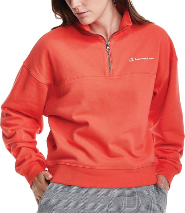 Champion Women's Campus French Terry 1/2 Zip Mock Neck Sweatshirt