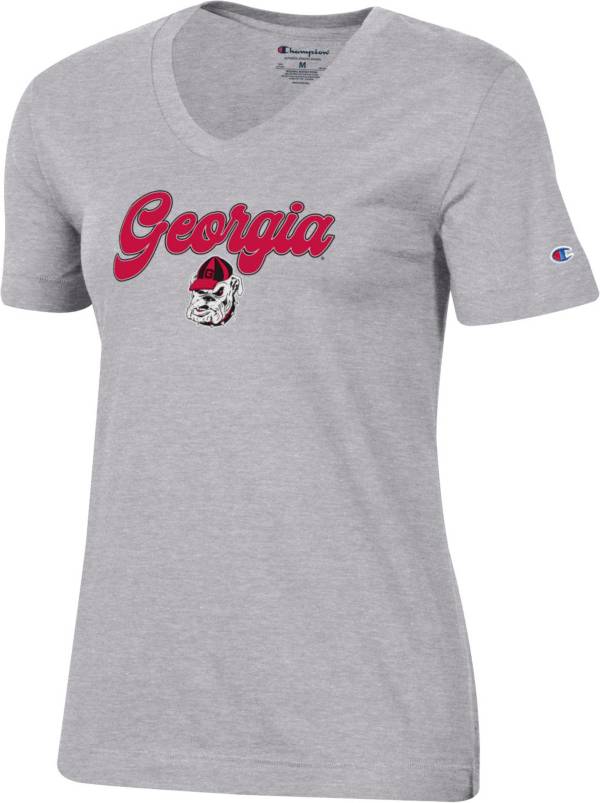 Champion Women's Georgia Bulldogs Grey University 2.0 V-Neck T-Shirt