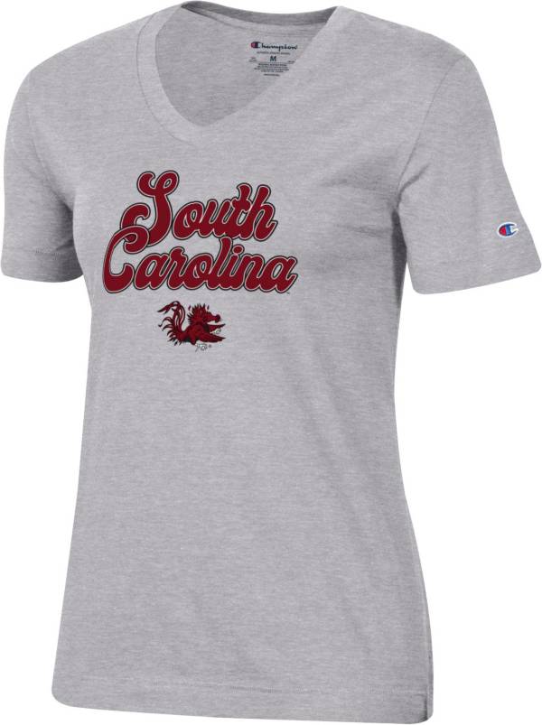 Champion Women's South Carolina Gamecocks Grey University 2.0 V-Neck T-Shirt