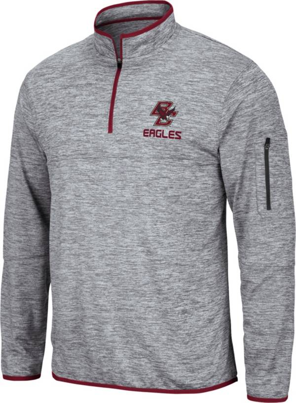 Colosseum Men's Boston College Eagles Grey Quarter-Zip Pullover Shirt