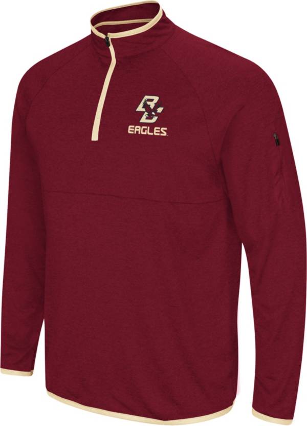 Colosseum Men's Boston College Eagles Maroon Rival Quarter-Zip Pullover Shirt product image