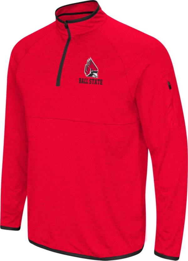 Colosseum Men's Ball State Cardinals Cardinal Rival Quarter-Zip Pullover Shirt product image