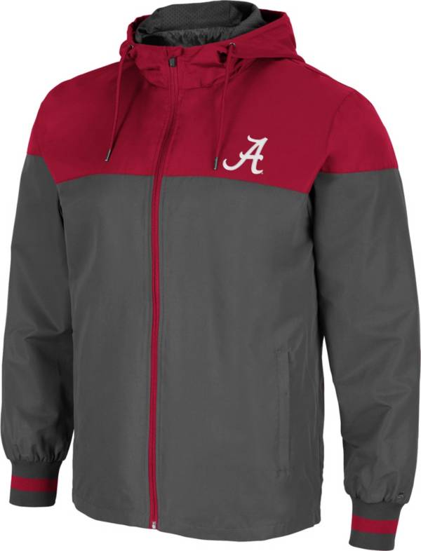 Colosseum Men's Alabama Crimson Tide Grey Game Night Full-Zip Jacket