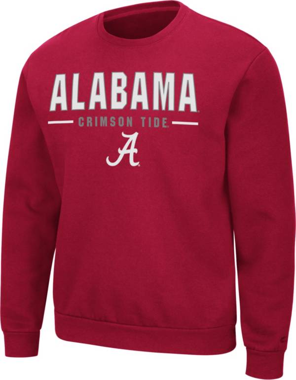 Colosseum Men's Alabama Crimson Tide Crimson Time Machine Crew Pullover Sweatshirt