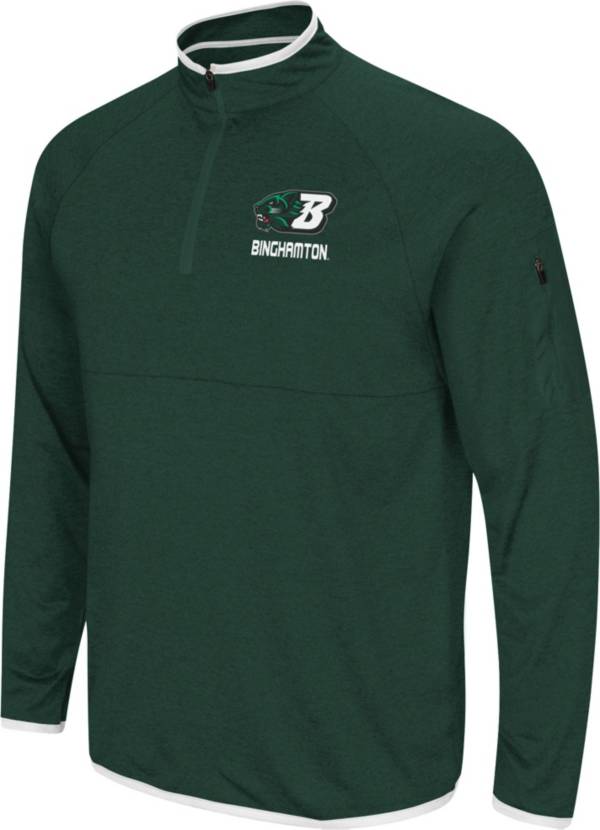 Colosseum Men's Binghamton Bearcats Green Rival Quarter-Zip Pullover Shirt