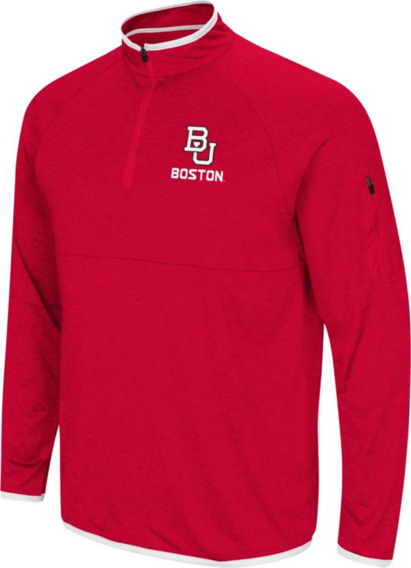 Colosseum Men's Boston Terriers Scarlet Rival Quarter-Zip Pullover Shirt