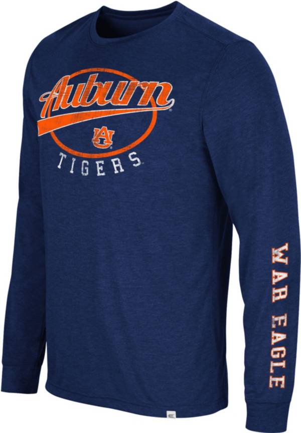 Colosseum Men's Auburn Tigers Blue Far Out! Long Sleeve T-Shirt