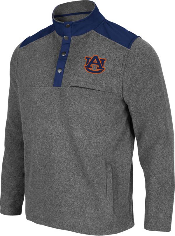 Colosseum Men's Auburn Tigers Grey Huff Quarter-Snap Pullover Jacket