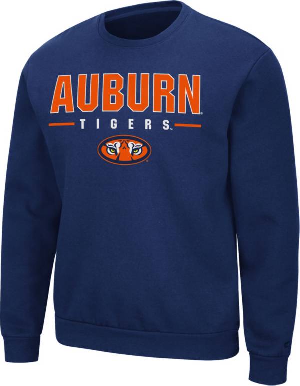 Colosseum Men's Auburn Tigers Blue Time Machine Crew Pullover Sweatshirt