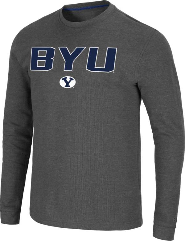 Colosseum Men's BYU Cougars Grey Dragon Long Sleeve Thermal T-Shirt product image