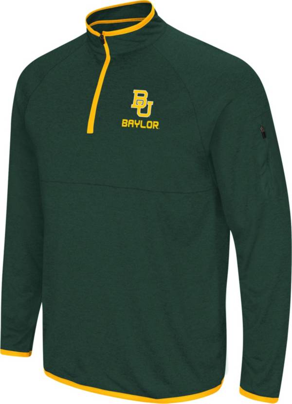 Colosseum Men's Baylor Bears Green Rival Quarter-Zip Pullover Shirt product image