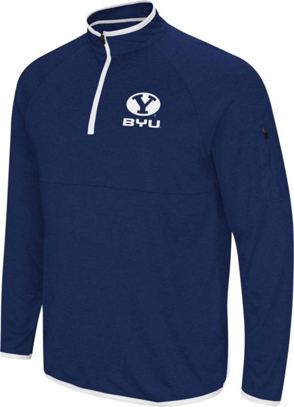 Colosseum Men's BYU Cougars Blue Rival Quarter-Zip Pullover Shirt product image