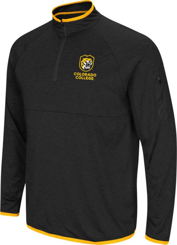 Colosseum Men's Colorado College Tigers Black Rival Quarter-Zip Pullover Shirt