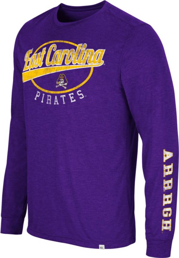 Colosseum Men's East Carolina Pirates Purple Far Out! Long Sleeve T-Shirt