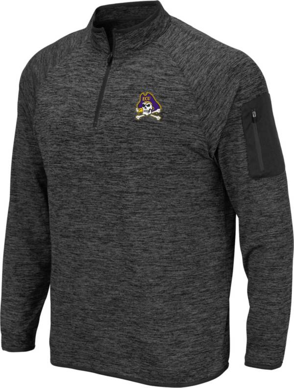 Colosseum Men's East Carolina Pirates Grey Quarter-Zip Pullover Shirt